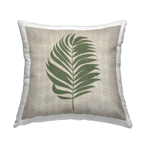 Stupell Industries Palm Leaf Patterned Decorative Printed Throw Pillow, 18 x 18