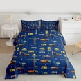 thumbnail image 2 of Homewish Cartoon Excavator Truck Bedding Comforter Set,Equipped Truck Bulldozer Twin Comforter Sets,Deepblue Yellow Bedding Set For Boys Kids,Microfiber Bedroom Decor Reversible,2pcs, 2 of 8