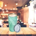 thumbnail image 4 of 20oz Tumbler With Lid And Straw, Green Marble Vacuum Insulated Iced Coffee Mug Reusable Travel Cup Stainless Steel Water Bottle, 4 of 6