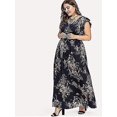 thumbnail image 2 of Womens Boho Vintage Print Split Long Maxi Dress, 2 of 4