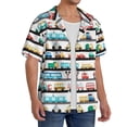 thumbnail image 2 of Balery Funny Transport Men's Casual Button Down Shirt Short Sleeve Textured Summer Cuban Beach Shirts-Large, 2 of 7