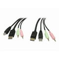 thumbnail image 1 of StarTech.com 6ft 4-in-1 USB DisplayPort�� KVM Switch Cable w/ Audio & Microphone (DP4N1USB6) - Video / USB / audio cable - USB, mini-phone stereo 3.5 mm, DisplayPort (M) to USB, mini-phone stereo 3.5 mm, DisplayPort (M) - 6 ft - molded - black - for P/N: SV231DPU, SV231DPUA, 1 of 6