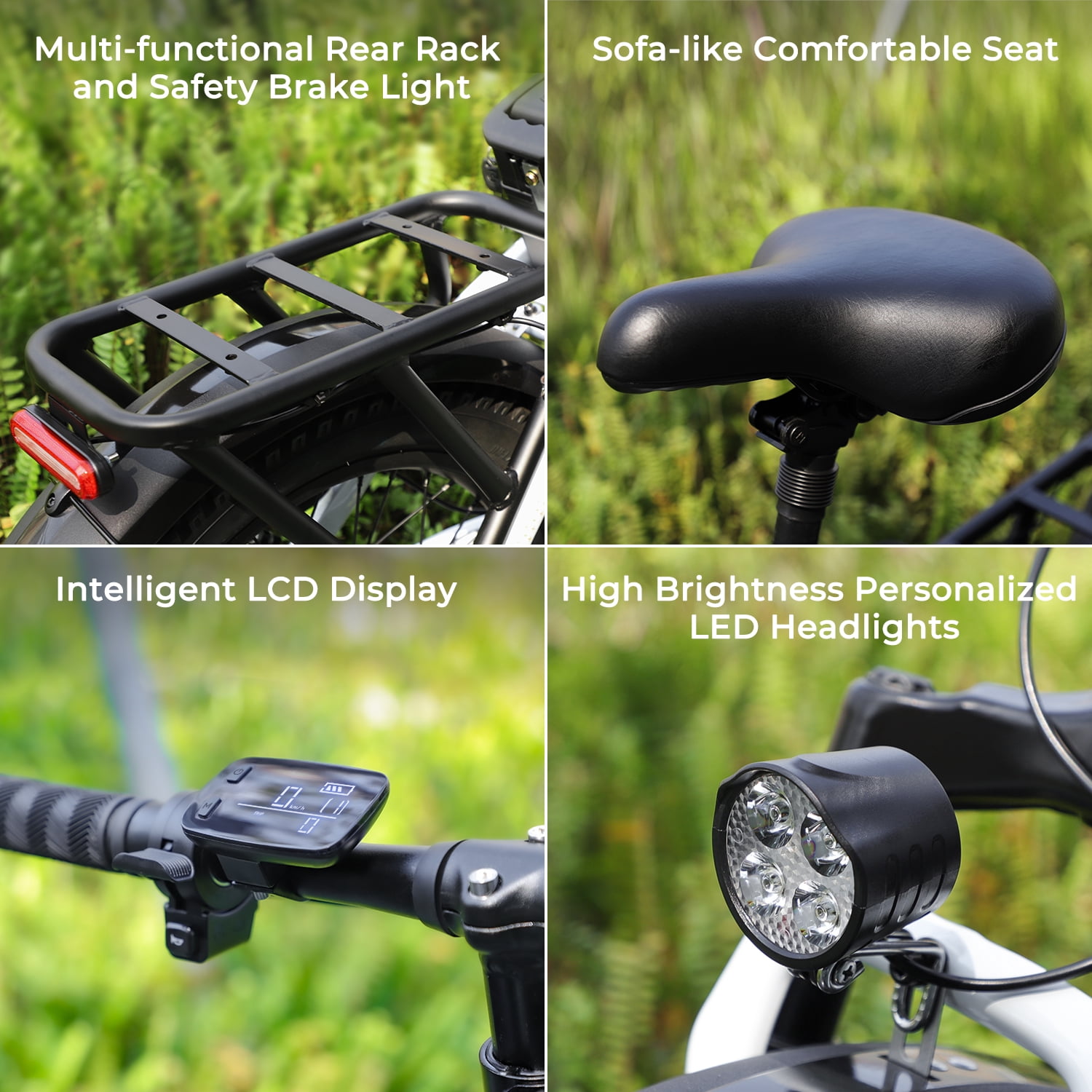 SOHAMO Electric Bike for Adults, 750W Folding E Bikes 48V 15AH Removable Battery 28MPH, 20" Fat Tire Ebike for Woman, Full Suspension Mountain Bike