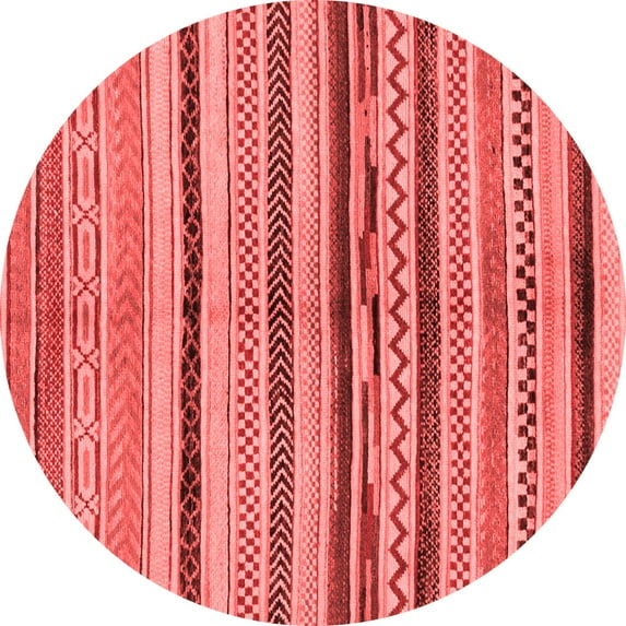 Ahgly Company Machine Washable Indoor Round Oriental Red Modern Area Rugs, 5' Round