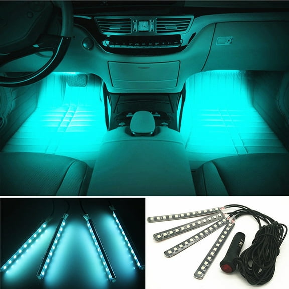 GOADROM Ice Blue LED Interior Lights Kit fits Universal Under Dash 4 Pieces