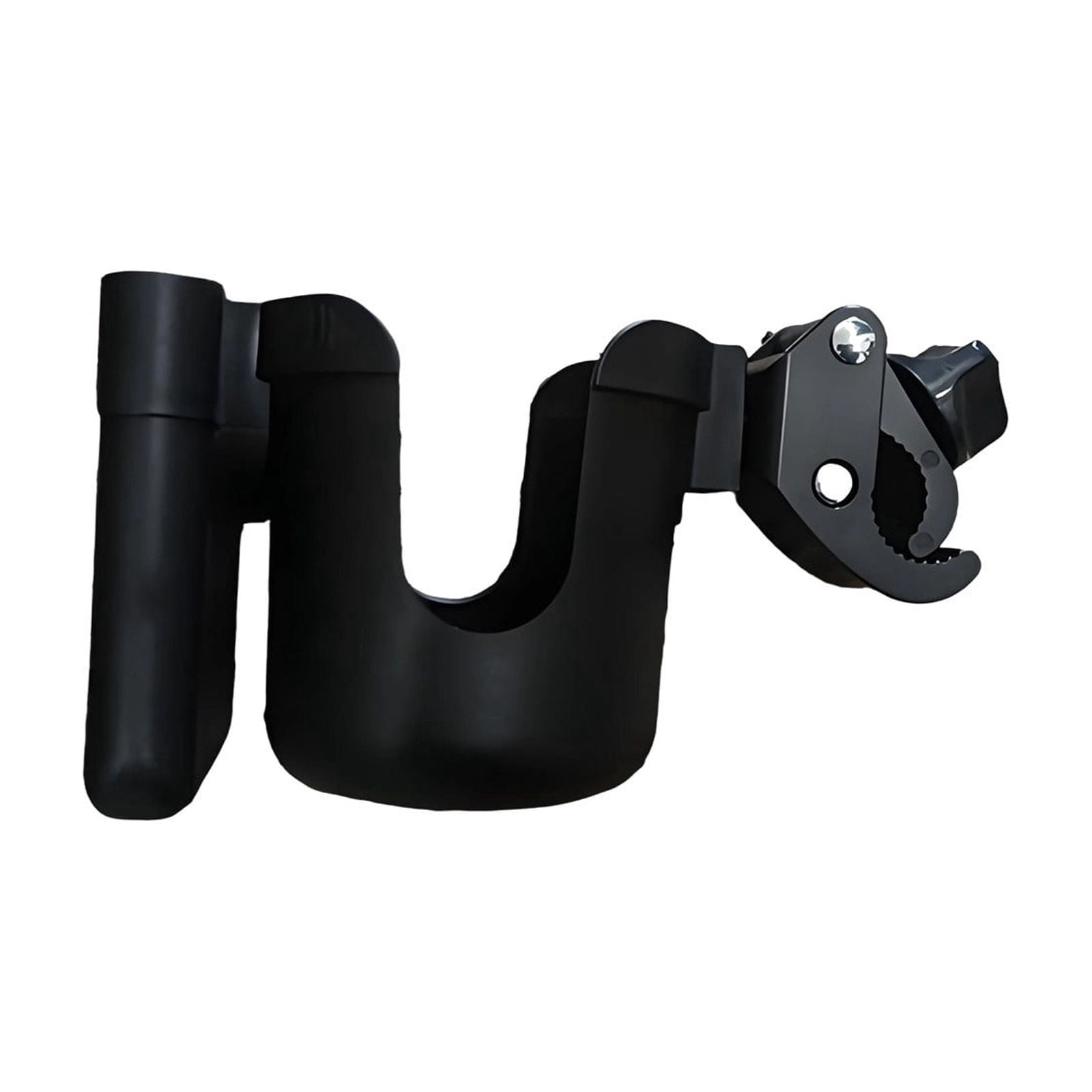 Snmubt Universal Stroller Cup Holder, 2-in-1 Phone Holder with 360° Rotation, Drinks and Cellphone Stand for Stroller (Black)