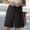 *Black, variant on Women's Elastic Waist Knee Length Shorts with Button,Casual Bermuda Pants Navy,Womens Plus XL