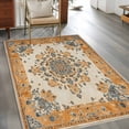 thumbnail image 3 of Burnt Orange Boho Washable Rug 4x6 Area Rug for Living Room Bedroom Non Slip Indoor Floor Rectangle Carpet Soft Low Pile Large Southwestern Ethnic Geometric Entryway Rugs for Dining Room Office Home, 3 of 9