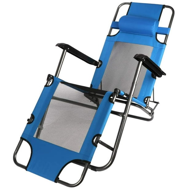 BIGTREE Zero Gravity Lounge Recliner Patio Deck Pool Beach Mesh Travel Chair Footrest Pillow 