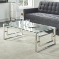thumbnail image 4 of Contemporary Stainless Steel & Glass Coffee Table in Silver, 4 of 6
