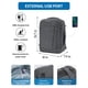thumbnail image 3 of Mochila de viaje ECOHUB de 17 pulgadas con puerto USB y funda para equipaje, color gris, 3 of 8