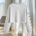 thumbnail image 5 of Camisetas de Manga Larga de las Mujeres Moda Impresa Suelta Casual Cuello Redondo Suéter Deportivo Superior, 5 of 5
