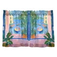 thumbnail image 7 of Yayeee Kitchen Curtains Tier Pair Light Filtering 27"x36" Rod Pocket Short Cafe Window Panel, Purple Window, 7 of 7