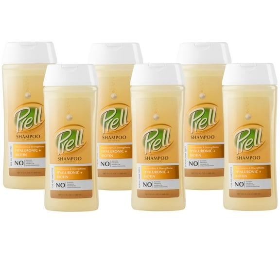 Prell Hyaluronic   Biotin Moisturizes & Strengthens Shampoo for All Hair Types 13.5 fl.oz - 6 Pack