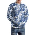 thumbnail image 5 of Willow Pattern Cobalt Blue 3D Print Hoodie Men Women Autumn Thin Pullover Sweatshirt Vintage Streetwear Tops, 5 of 6