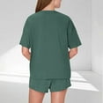 thumbnail image 5 of Summer Savings Clearance 2025! THDHVS Womens Pajama Sets,Pjs Sets for Women,Women's 2 Piece Lounge Comfywear Supersoft T-Shirt and Sleep Shorts Loungewear Set Army Green 2XL, 5 of 7