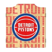 Detroit Pistons City Dart Board Cabinet Set with 6 Steel Tip Darts