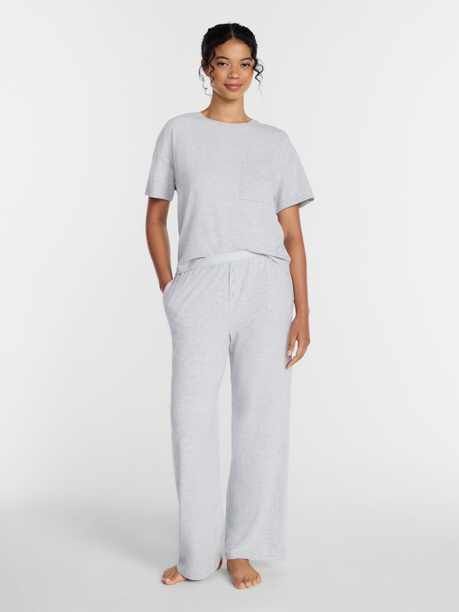 Joyspun Women’s Cotton Blend Sleep Lounge Pants, Sizes S-3X