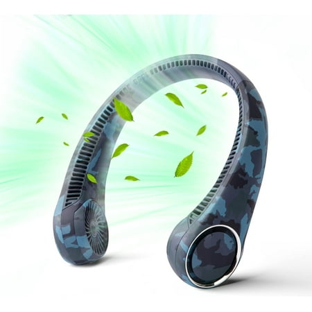 Portable Neck Fan, Hands Free Bladeless Fan, 360° Cooling Personal Fan,Wearable Quiet Fan for Outdoor Indoor, Birthday Gifts for Men Women Mom Dad, 4000mAh Battery USB Rechargeable, 3-Speeds(Black)