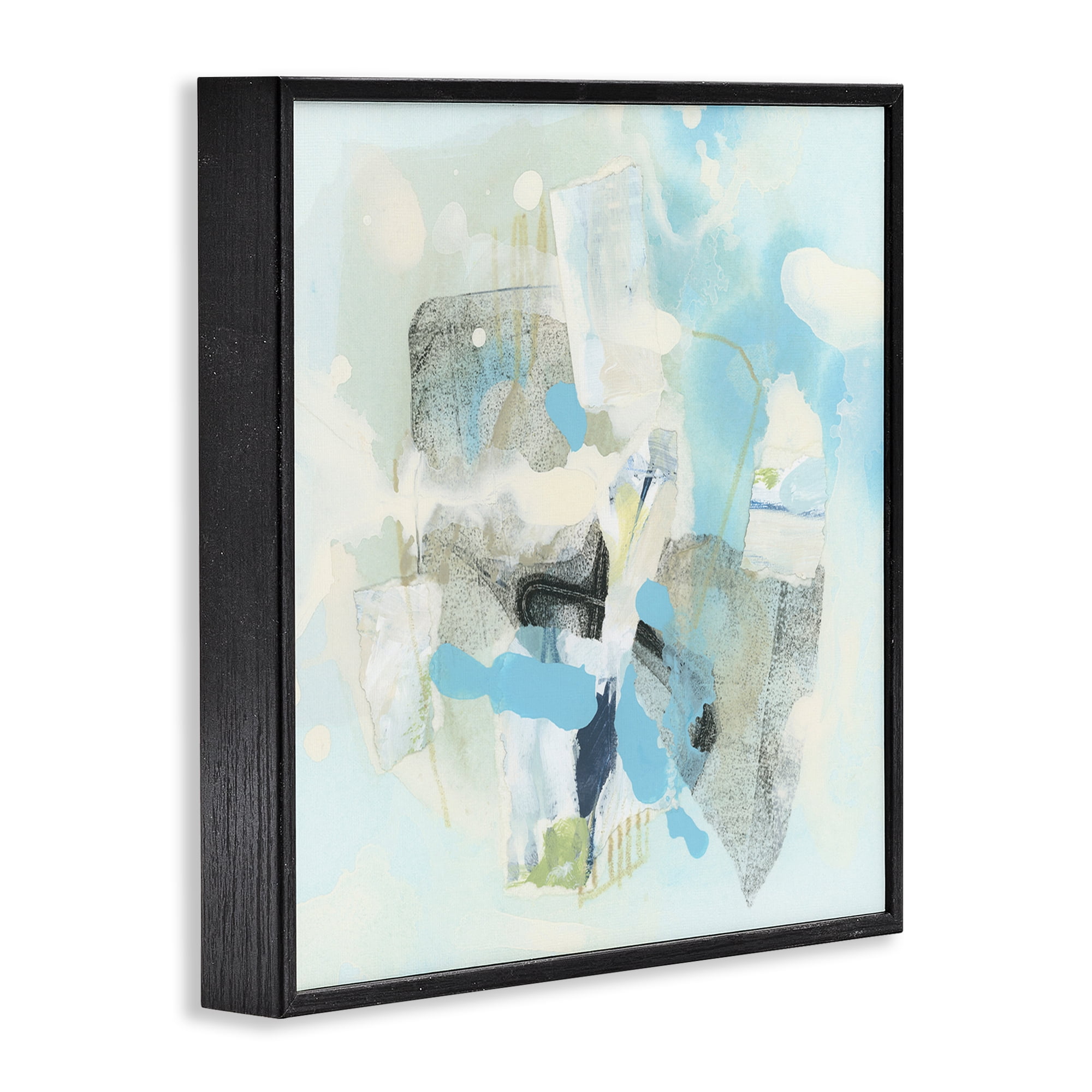 Stupell Industries Modern Paint Splash Abstract Abstract Painting Black Framed Art Print Wall Art, 12 x 12