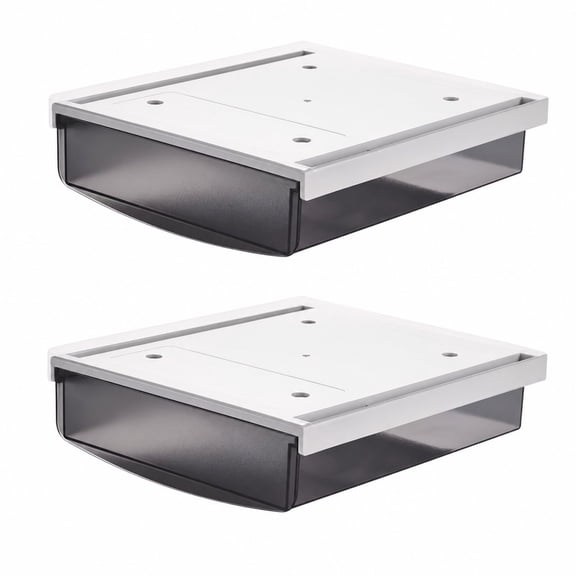 Under Desk Drawer, 2 Pack Hidden Slide-Out Organizer, Adjustable No-Drill Desktop Storage Box for Office, Dorm, Stationery (Frosted Black, Medium)