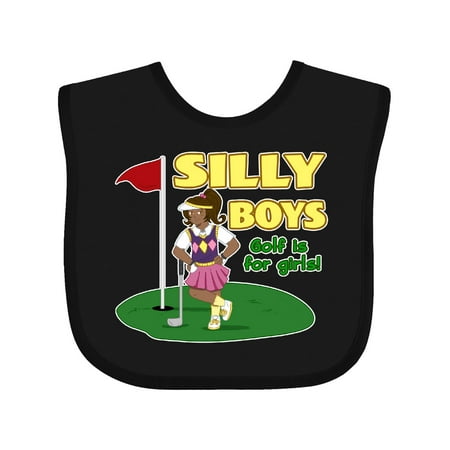 

Inktastic Silly Boys Golf is for Girls with Dark Haired Golfer Gift Baby Boy or Baby Girl Bib