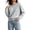 Gray, variant on CHGBMOK Cropped Knit Sweater for Women Crew Neck Long Sleeve Drop Shoulder Pullover Relaxed Fit Casual Tops