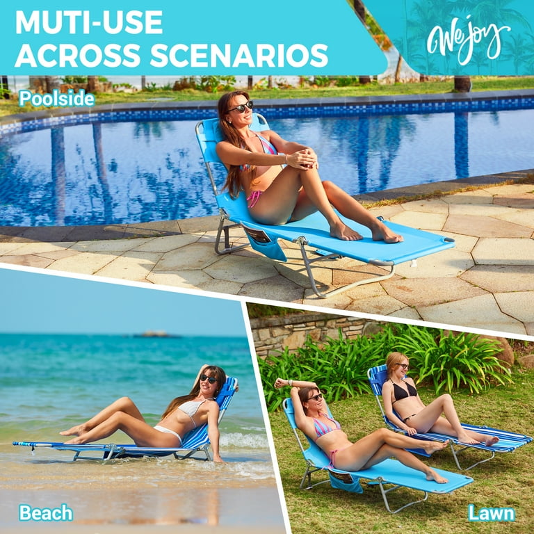 WEJOY Beach Lounge Chair, Foldable Face-Down Tanning photo 6