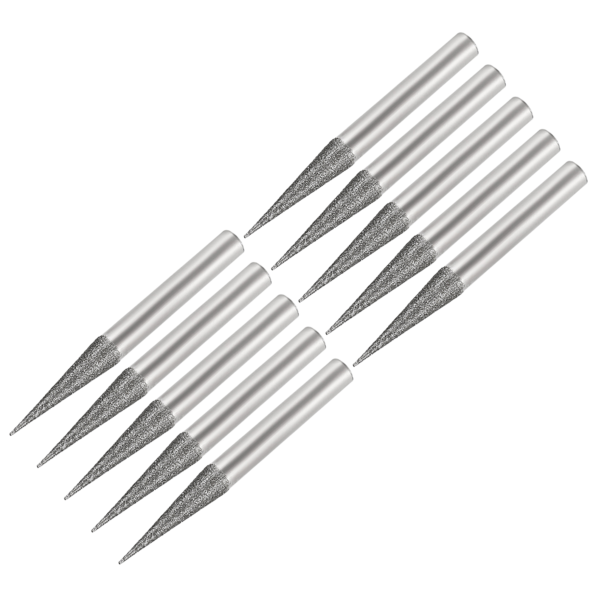 Diamond Burrs Grinding Drill Bits for Rotary Tool 1/4Inch Shank 6mm Pointed 150 Grit 10 Pcs