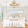 thumbnail image 4 of Parrot Uncle 20-Inch Modern Ceiling Fan with Light and Remote, Gold, 4 of 13