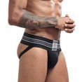 thumbnail image 4 of HUPOM Mens Underwear Boxer Briefs Male Thongs Medium waist Elastic Waist Solid Thong Black XL, 4 of 9