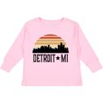 thumbnail image 3 of Inktastic Detroit Michigan Skyline Retro Boys or Girls Long Sleeve Toddler T-Shirt, 3 of 5