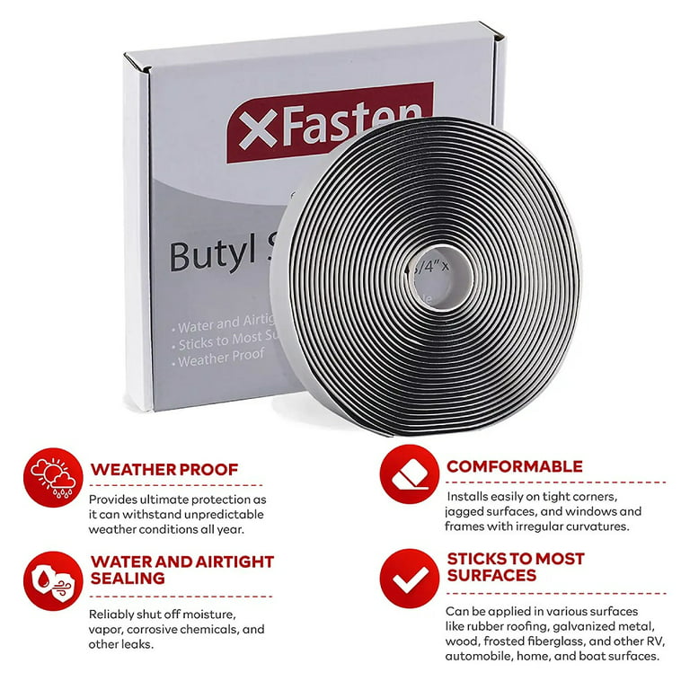 XFasten Seal Repair Tape, Black, 6-Inch x 5-Foot