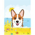 thumbnail image 1 of Drapeau de Plage d'Été Corgi Rouge Jardin, 1 of 1