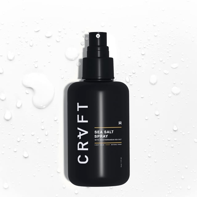 CRVFT Spray de sal marina 6oz | Fijación ligera/acabado natural | Añade volumen y textura | Ideal para todo tipo y longitud de cabello | Spray texturizante para surf para hombre | Hecho en los EE.UU.