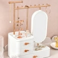 thumbnail image 3 of Jewelry Storage Box Necklace Holder Storage Box Bathroom Desktop Beauty Makeup Organizer Waterproof Rack High Definition Mirror White, 3 of 7
