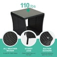 thumbnail image 3 of Tcbosik Glass Top Side Table, 2-Tier Rattan End Table with Sturdy Iron Frame for Indoor & Outdoor Use, 110lbs Weight Capacity (Black), 3 of 7