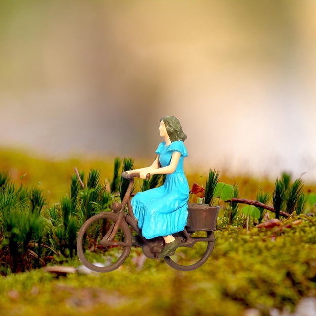 Figura realista de a escala 1/87 CUTICAT modelo de personas en miniatura escena de ciclismo