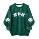 thumbnail image 1 of Vestido de Manga Larga una Línea para las Mujeres Imprimir el Día de San Patricio Sudadera con Capucha Forrada de Lana para la Calidez de los Niños Casual Suelto Cuello Redondo de Manga Larga, 1 of 5