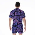 thumbnail image 2 of Purple Stained Glass Mosaic Short Sleeve Men'S Rompers Casual Summer Jumpsuits Outfit, 2 of 4