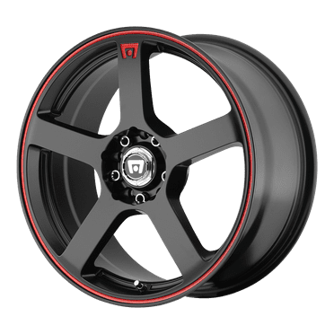 Motegi Aluminum Rim MR116 FS5 18X8in Matte Black Red Racing Stripe Finish, MR11688031745