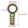 thumbnail image 3 of 12mm ID Hose Barb 16mm Banjo Fitting Fuel Brake Line Adapter for Motorcycle Car 2pcs, 3 of 3