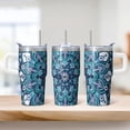 thumbnail image 2 of 20oz Vacuum Insulated Tumbler with Lid and Straw - Stainless Steel Double Wall Boho Travel Coffee Mug, Leakproof Thermal Cup Design, 2 of 5