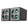 thumbnail image 1 of 2Pack Speakers for Computer Desktop with Volume Control 7X7X6.5in, 1 of 8