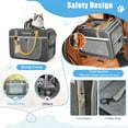thumbnail image 5 of Extra Large Cat Carrier for 2 Cats with Wheels, 24" X 15" X 17" Dual-Compartment Cat Car Travel Carrier, Breathable Rolling Dog Carriers for Small Dogs with Zipper Locks, Light Gray, 5 of 10