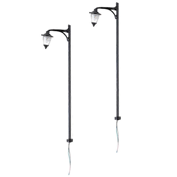 Mini Street Light Model for Decor Black Metal and ABS Material Compact Size for DIY Mini House 2pcs