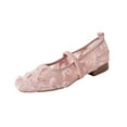 thumbnail image 2 of Viluyesy Womens Ballet Flats, Mesh Breathable Comfortable Square Toe Slip-On Shallow Dressy Shoes Pink US5.5, 2 of 9