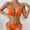 Orange, variant on Swimsuits for Women Two Piece Bikini Halter Triangle Top Pool Party Solid Womens Bathing Suits Push Up