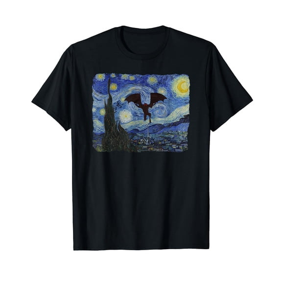 Mothman Shirt Starry Night Cryptid Black T-Shirt