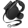 thumbnail image 1 of LAICAIW 16 ft Black Retractable Dog Leash with Dispenser and LED Light for Small Medium Large Dog or Cat up to 220 lbs, Anti-Slip Handle, Tangle Free, Reflective Nylon Tape by, 1 of 7